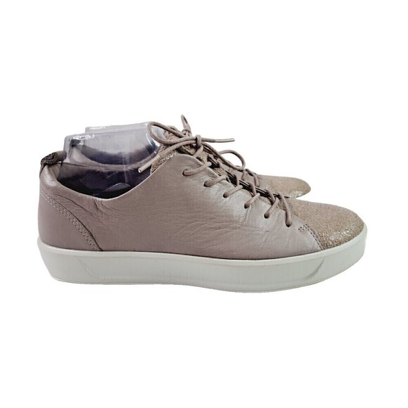 ECCO Shoes - ECCO Soft 7 Shoes Womens 40 Rose Grey Leather Lace Up Sneaker Comfort